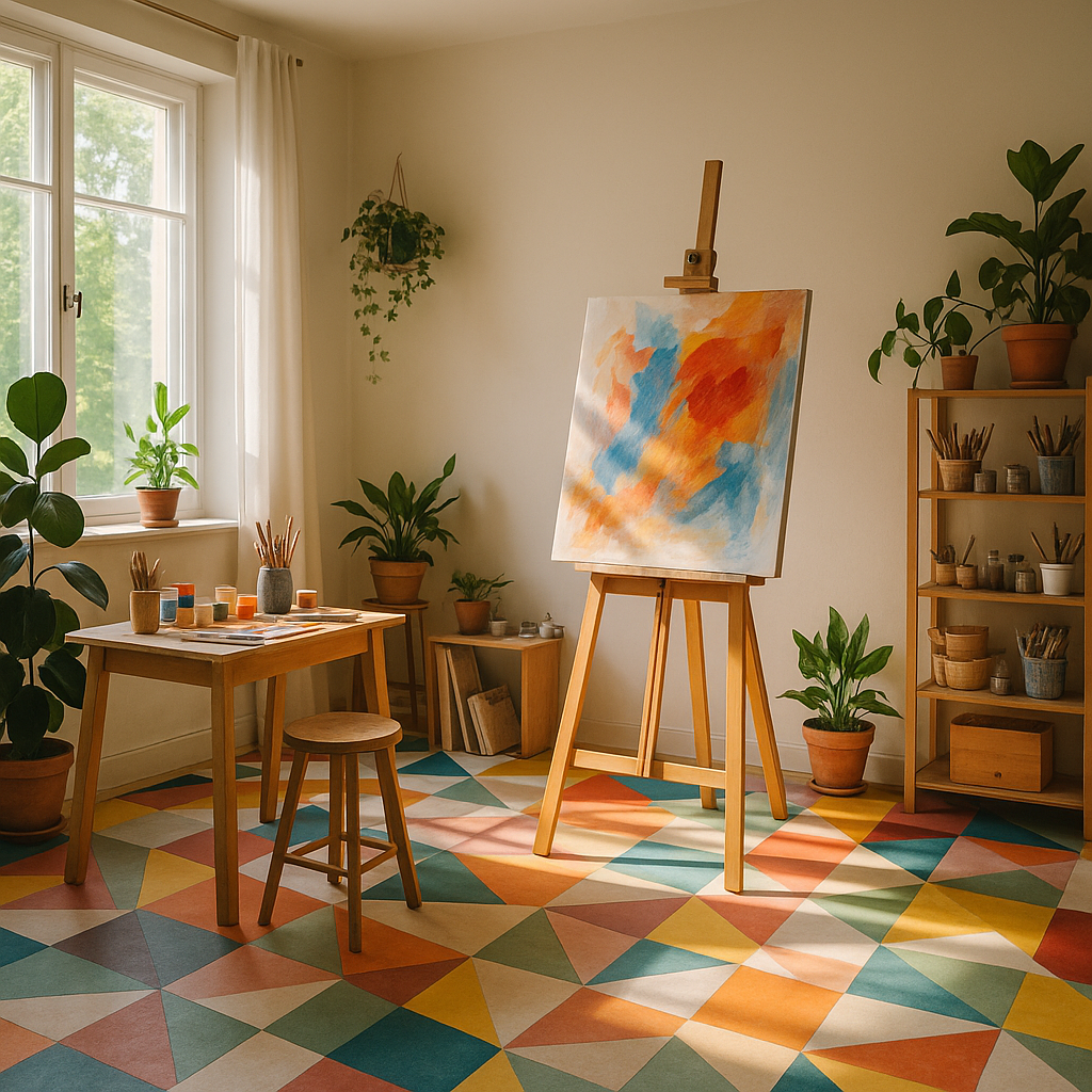 Playful Patterned Flooring Ideas To Brighten Any Creative Space