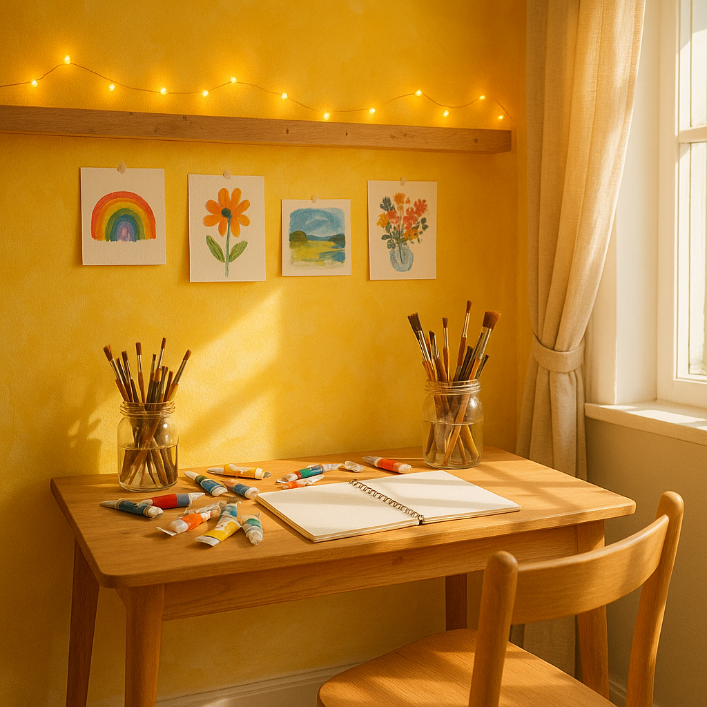 How to Build a Happy Home Art Corner on a Tiny Budget