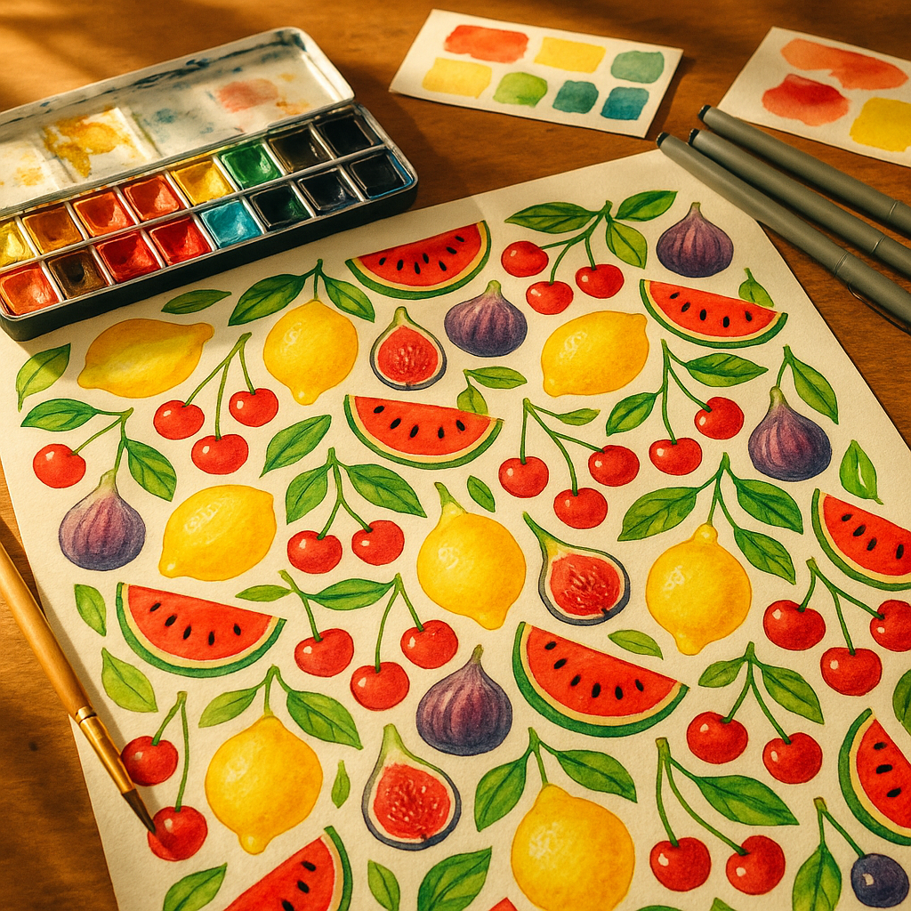 How to Design a Fun Fruit-Themed Surface Pattern for Fabric and Stationery