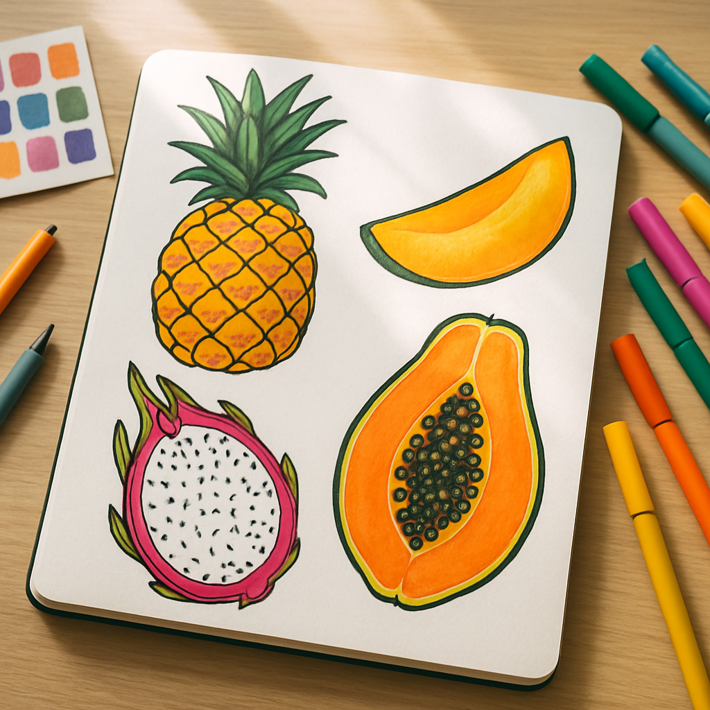 How to Create Colourful Pattern Designs Inspired by Tropical Fruits